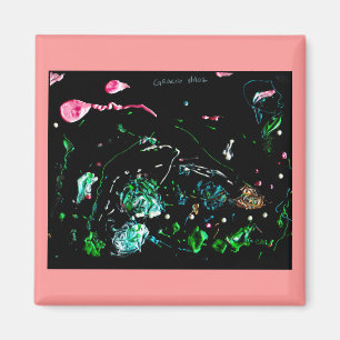 Abbys abstrakt von Hauchfarbe maget Magnet
