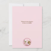 Abbys Vieh-Mädchen-Babyparty MÄDCHEN-ROSA Einladung (Rückseite)