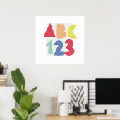 ABC 123 bunte Kinderkunst Poster (Heimbüro)
