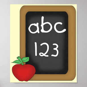 ABC 123 Chalkboard Poster