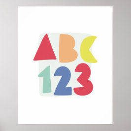 ABC 123 Kinder-Kinderzimmer bunt Poster
