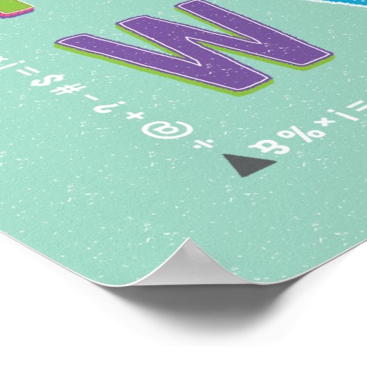 ABC 123 Klasse Bildungsdekoration - Blau Poster (Ecke)