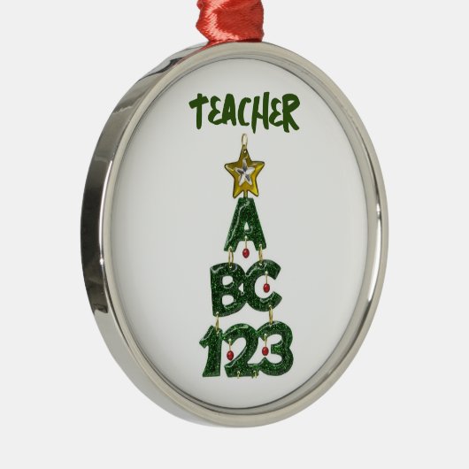 *ABC 123* "LEHRER" ORNAMENT AUS METALL (Rechts)