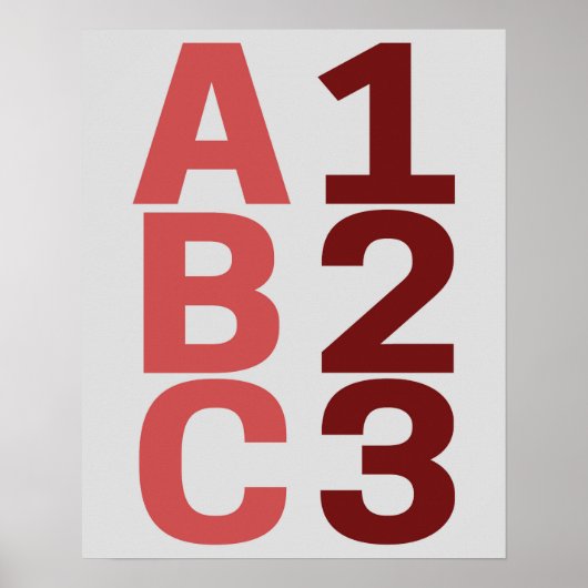 ABC 123 Poster Alphabet Numbers (Vorne)