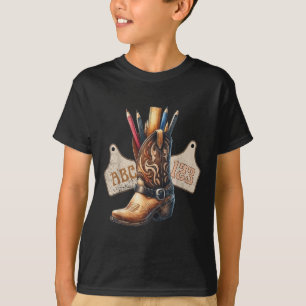 Abc 123 Western Lehrer Leben Cowboy Cowgirl Unterr T-Shirt