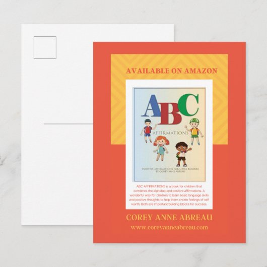 ABC AFFIRMATIONS POSTCARD POSTKARTE (Vorne/Hinten)