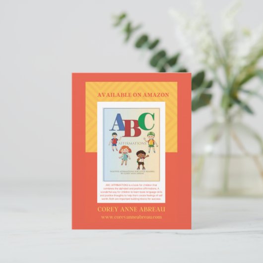 ABC AFFIRMATIONS POSTCARD POSTKARTE (Stehend Vorderseite)