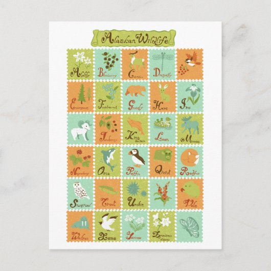 ABC Alaskan Wildlife Postkarte (Vorderseite)