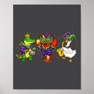 Abc Alligator Brauner Flusskrebs Louisiana Mardi G Poster