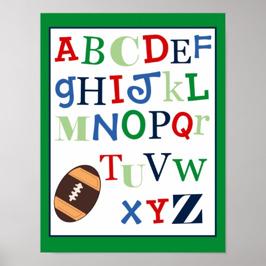 ABC Alphabet Art Print Football Sports Theme Poster (Vorne)