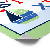 ABC Alphabet Art Print Little Skipper Sailboat Poster (Ecke)