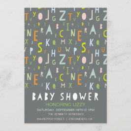 ABC-Alphabet-Babyparty-Einladung Einladung