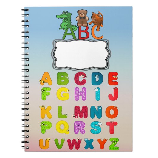 ABC-Alphabet-Buchstabe-Gewohnheits-Spirale Notizblock (Vorderseite)