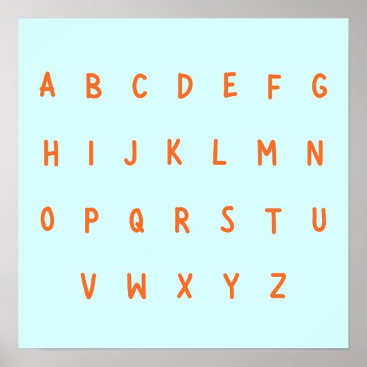 ABC-Alphabet Buchstaben A-Z Poster Drucke (Vorne)