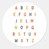 abc Alphabet Buchstaben A-Z Stickers Labels (Vorderseite)
