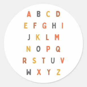 abc Alphabet Buchstaben A-Z Stickers Labels