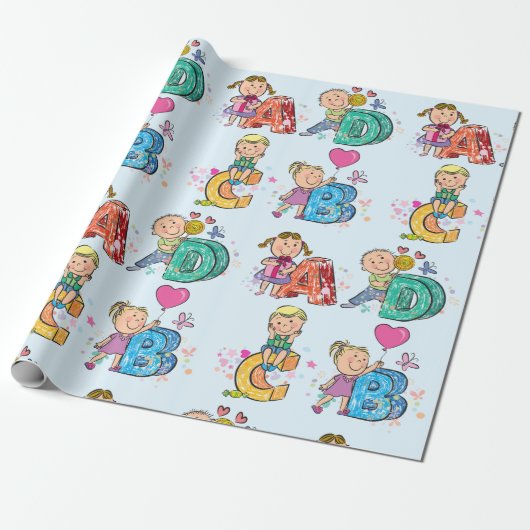 ABC Alphabet Children Geschenkpapier (Ungerollt)