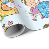 ABC Alphabet Children Geschenkpapier (Rolleneckpunkt)