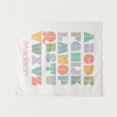 ABC Alphabet Custom Tapestry Wandteppich (Vorderseite (Horizontal))