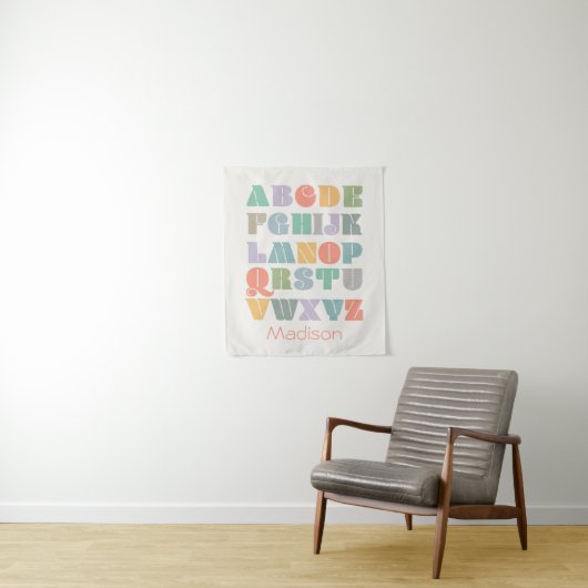 ABC Alphabet Custom Tapestry Wandteppich (Beispiel)