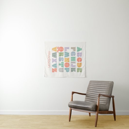 ABC Alphabet Custom Tapestry Wandteppich (Beispiel (Horizontal))