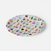 ABC-Alphabet, das glückliche Nahrungsmittel der Pappteller (Schrägansicht)