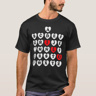 Abc Alphabet Englischlehrer Valentinstag Abc H T-Shirt