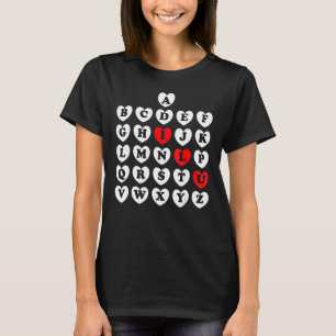 Abc Alphabet Englischlehrerin Valentine S Day Abc T-Shirt