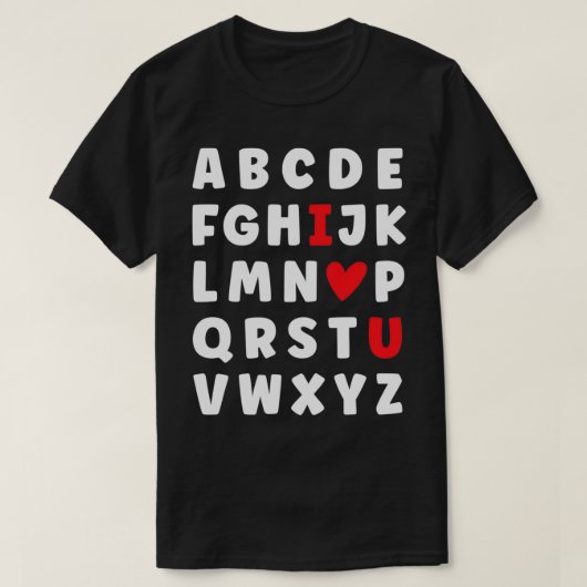 ABC Alphabet I Liebe Sie Englisch Lehrerin Valenti T-Shirt (Design vorne)