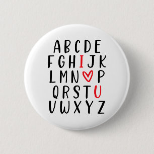 Abc Alphabet I Liebe You English Teacher Valentine Button