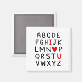 Abc Alphabet I Liebe You English Teacher Valentine Magnet (Vorderseite/Rückseite)