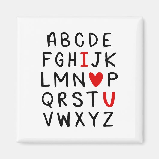 Abc Alphabet I Liebe You English Teacher Valentine Magnet (Vorne)