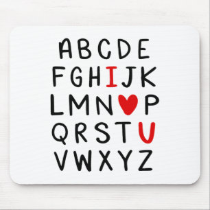 Abc Alphabet I Liebe You English Teacher Valentine Mousepad