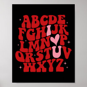 Abc Alphabet I Liebe You English Teacher Valentine Poster