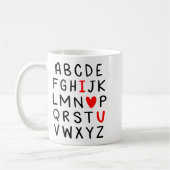 Abc Alphabet I Love You Englieacher Valentines Kaffeetasse (Links)