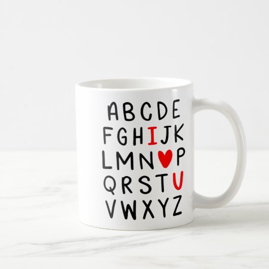 Abc Alphabet I Love You Englieacher Valentines Kaffeetasse (Rechts)