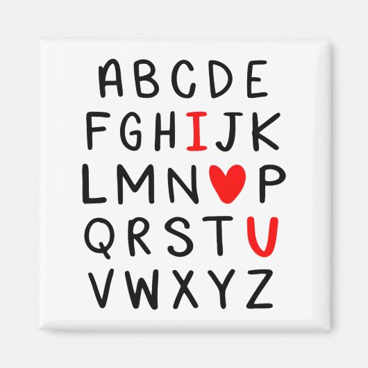 Abc Alphabet I Love You Englieacher Valentines Magnet (Vorne)
