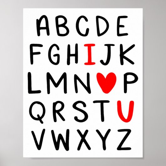 Abc Alphabet I Love You Englieacher Valentines  Poster (Vorne)
