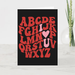 Abc Alphabet Ich liebe dich Englischlehrer Valenti Karte