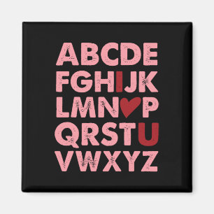 Abc Alphabet Ich liebe dich Englischlehrer Valenti Magnet
