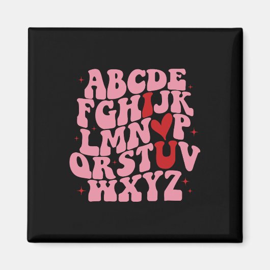 Abc Alphabet Ich Liebe Dich Englischlehrer Valenti Magnet (Vorne)