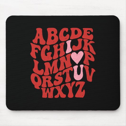 Abc Alphabet Ich liebe dich Englischlehrer Valenti Mousepad (Vorne)