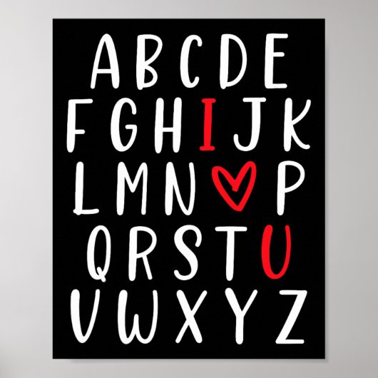 Abc Alphabet Ich liebe dich Englischlehrer Valenti Poster (Vorne)