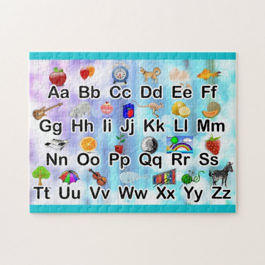 ABC Alphabet Illustration Family Kids Puzzle (Horizontal)