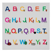 ABC Alphabet Lernbriefe Happy Foods Design Poster (Vorderseite)