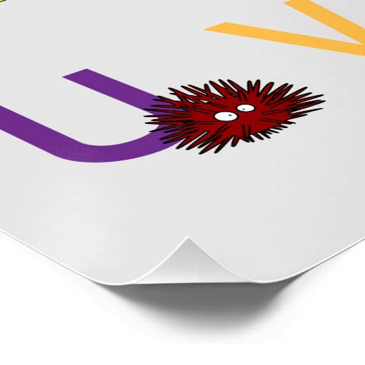 ABC Alphabet Lernbriefe Happy Foods Design Poster (Ecke)