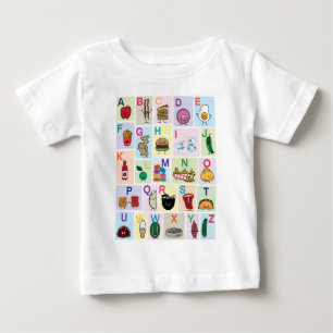 ABC Alphabet lernt Briefe mit glücklichen Lebensm Baby T-shirt