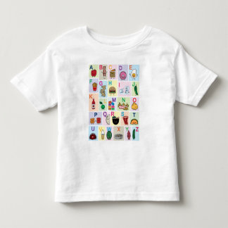 ABC Alphabet lernt Briefe mit glücklichen Lebensmi Kleinkind T-shirt