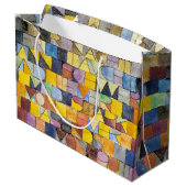 ABC (Alphabet), Paul Klee Große Geschenktasche Geschenktüte (Rückseite Schrägansicht)