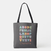 ABC Alphabet Personalisiert Name Tote Bag Tasche (Rückseite)
